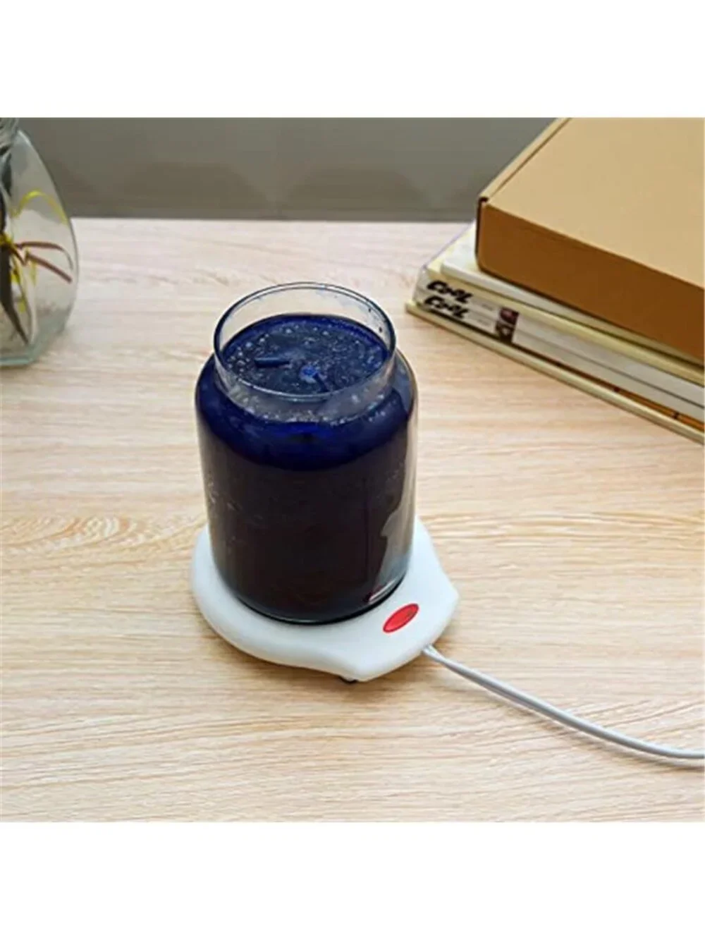 Electric Mug Warmer 2Pk Coffee Cup Heater Candle Warmer Plate Black White Office